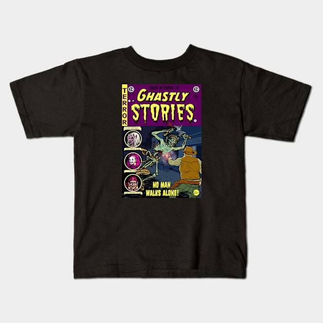 Ghastly Stories Horror Comic #33 No Man Walks Alone! Kids T-Shirt by GothicStudios